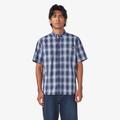 Dickies Men's Short Sleeve Woven Shirt - Coronet Blue Plaid Size S (WS551)