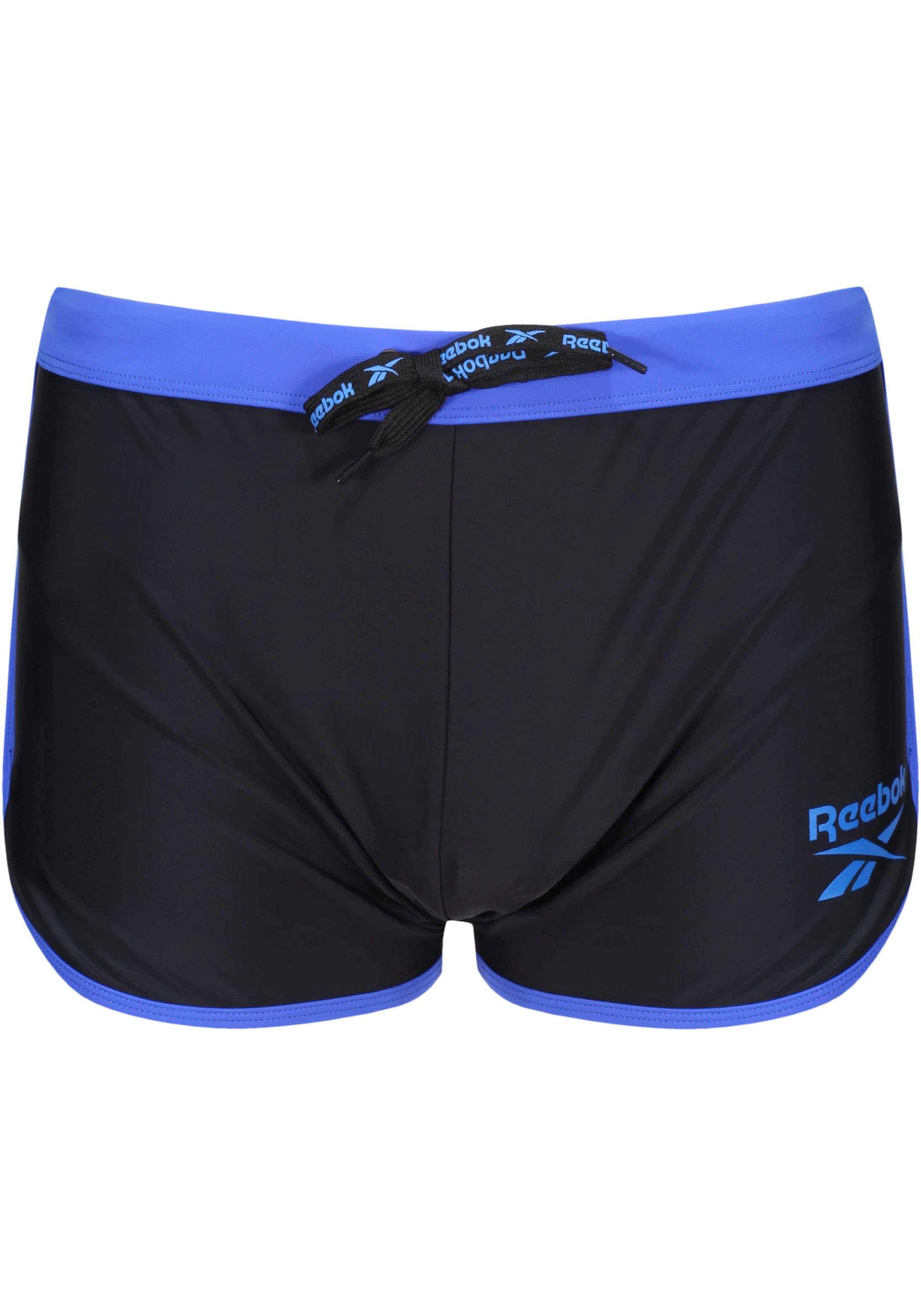 Badepants REEBOK "SEANN", Herren, Gr. M, N-Gr, schwarz, Microfaser, Obermaterial: 80% Polyamid, 20% Elasthan. Futter: 100% Polyester, bedruckt, unifarben mit Farbeinsatz, Badehosen, Mit Logoschriftzug Image