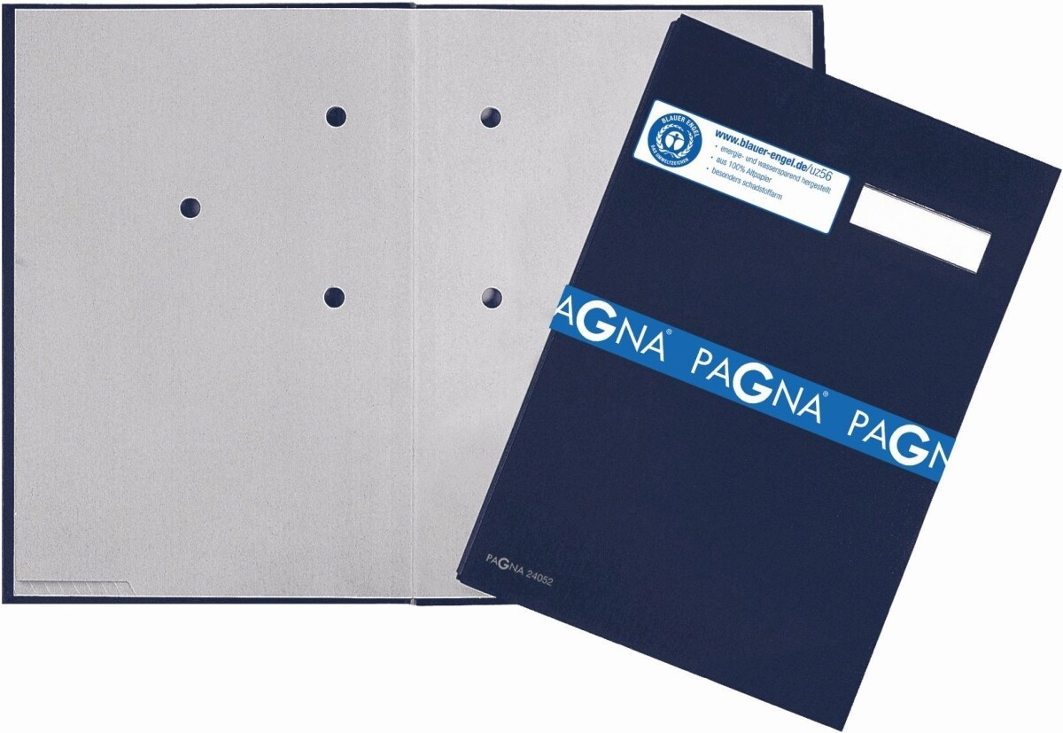 Pagna Unterschriftsmappe 5 Fächer Leinen blau Image