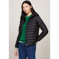 Steppjacke TOMMY HILFIGER "LW PADDED GLOBAL STRIPE JACKET", Damen, Gr. XS (34), schwarz, Web, Obermaterial: 100% Polyester, unifarben, casual, Basic, Langarm, Jacken, mti Global Stripe an der Kapuze