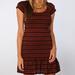Free People Dresses | Free People Cozy Day Flounce Copper Mini Dress Women's Size Small S | Color: Black/Brown | Size: S