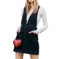Free People Pants & Jumpsuits | Free People Old School Love Black Denim Jean Overall Jumper Dress Pinafore | Color: Black | Size: 4