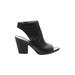 Naturalizer Ankle Boots: Black Solid Shoes - Women's Size 6 - Peep Toe