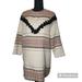 Zara Dresses | #071. Natural Fiber Looking Beige Pullover Tunic Style Dress With Fringe-Zara | Color: Purple/Tan | Size: S