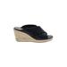 Andrew Geller Wedges: Black Print Shoes - Women's Size 8 1/2 - Open Toe