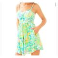 Lilly Pulitzer Dresses | Lilly Pulitzer Christine Dress Sea Salt And Sun Sundress Fit & Flare Pockets 8 | Color: White | Size: 8