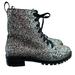 Kate Spade Shoes | Kate Spade New York Jemma Glitter Combat Boots Silver Black New Size 7.5 | Color: Black/Silver | Size: 7.5