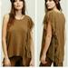 Free People Tops | Free People Treat Me Tender Olive Fringe Highlow Asymmetrical Top, Size Small | Color: Green | Size: S