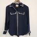 J. Crew Tops | J Crew Womens Classic 100% Silk Button Down Shirt Size 4 Blue White Long Sleeve | Color: Blue | Size: 4