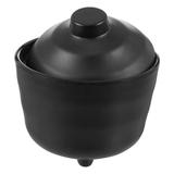 Traditional Japanese Bowl Kitchen Rice Anti-fall Black Container Exquisite Soup Bowls with Lids Melamine Miso