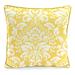 Jordan Manufacturing 16 x 16 Yellow Damask Square Outdoor Throw Pillow with Welt