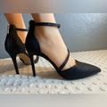 Jessica Simpson Shoes | Jessica Simpson Jessica Piepper Reptile Print Strappy Stiletto Pumps | Color: Black | Size: 8.5