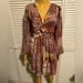 Jessica Simpson Dresses | Cute Jessica Simpson Size M Purple Paisley Print Long Sleeve Cut Out Dress Nwot | Color: Purple | Size: M