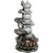 Yoga Frogs Fountain With Led Light Gery And Brown (FCL194)