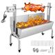 ByEUcuk Rotisserie Grill Roaster with Back Cover Guard 25W Motor Small Pig Lamb Rotisserie Roaster .7 Inch Stainless Steel Charcoal Rotisserie Grill for Camping Outdoor BBQ (Silver)