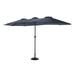 RONSHIN Iron Frame 14.8 Feet Double Sided Outdoor Rectangular Umbrella Windproof Large with Crank