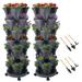 Stackable Planter 2 x 7-Tier Vertical Garden Planter of Vegetables and Succulents