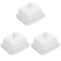 Ceramic Butter Box 3 PCS Storage Container Kitcheblest Organization Ceramics White