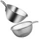 Stainless Steel Egg Beater with Handle Baking Whipped Cream Salad Basin Mixing Bowl Rice Washer Strainer Filter Bowls Container