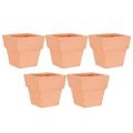 5 Pcs Terracotta Square Flower Pot Outdoor Pots Indoor Plant Nursery Safrisor Mini Vase
