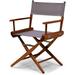 World Famous Dining Height Director Chair Grey With Walnut Frame