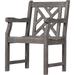 Xike V1301 Renaissance Hand-Scraped Acacia Patterned Back Outdoor Armchair