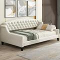 Size Luxury ufed Buo Upholsered Daybed Frame Sofa Bed For Bedroom Livig Room Beige
