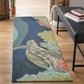 Ravella Indoor Outdoor Rug - Nautical Rug Sea Life & Ocean Theme Decor Comfortable & Durable UV Stabilized Stain Resistant Rug Ocean Blue 2 X 5