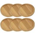 6 Pcs Wood Tray Wooden Tray Drainage Saucer Planter Dripping Trays Bonsai Bamboo Tray Flowerpot Saucer