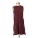 RVCA Casual Dress - Shift: Burgundy Stripes Dresses - Women's Size Small