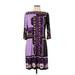 Donna Morgan Casual Dress Crew Neck 3/4 sleeves: Purple Dresses - Women's Size 12