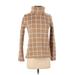 J.Crew Factory Store Turtleneck Sweater: Brown Checkered/Gingham Tops - Women's Size X-Small