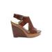 MICHAEL Michael Kors Wedges: Brown Solid Shoes - Women's Size 8 - Open Toe