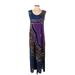 Casual Dress - Maxi: Purple Graphic Dresses - Women's Size Small
