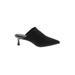 Anne Klein Mule/Clog: Slip-on Kitten Heel Casual Black Print Shoes - Women's Size 6 - Pointed Toe