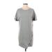 Allison Joy Casual Dress - Shift Crew Neck Short sleeves: Gray Print Dresses - Women's Size Small