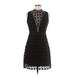 Sam Edelman Cocktail Dress - A-Line Mock Sleeveless: Black Print Dresses - Women's Size 6