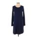 Gap Casual Dress - Shift Scoop Neck Long sleeves: Blue Print Dresses - New - Women's Size Small