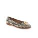 Wide Width Women's Bia Casual Flat by Aerosoles in Natural Printed Snake (Size 8 W)