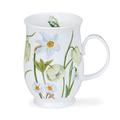 Dunoon Fine Bone China Mug - Sonata Floral Collection - Made in England (White)