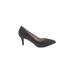 Heels: Slip-on Stilleto Cocktail Party Black Solid Shoes - Women's Size 7 - Pointed Toe