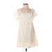 BB Dakota Casual Dress - A-Line Scoop Neck Short sleeves: Ivory Print Dresses - Women's Size Small