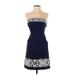 Vineyard Vines Casual Dress - A-Line Strapless Sleeveless: Blue Dresses - Women's Size 0