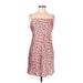All in Favor Casual Dress - Slip dress: Pink Floral Motif Dresses - New - Women's Size Medium