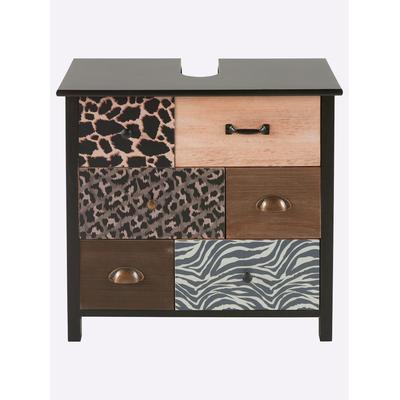 Waschbeckenunterschrank HEINE HOME, schwarz, B:65cm H:60cm T:30cm, MDF, Schränke Image