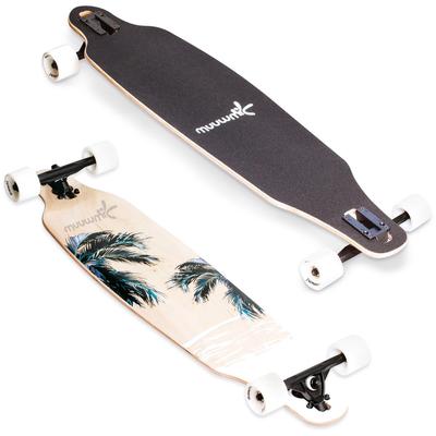 Longboard MUUWMI "Beach/Wood, ABEC 7" Skate-/Longboards braun (beach) Kinder Skateboards Waveboards