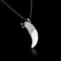 Collier d'amulette de dent de croc pour hommes pendentif animal dent de loup sauvage cadeau de