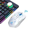 Souris de jeu optique USB sans fil souris ergonomique avec 7 boutons programmables compatible avec