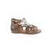 Gentle Souls Sandals: Gladiator Wedge Boho Chic Brown Solid Shoes - Women's Size 6 - Open Toe