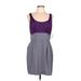 Single Casual Dress - Sheath Scoop Neck Sleeveless: Gray Dresses - New - Women's Size Large